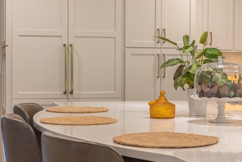 Island with seating in Cincinnati, OH kitchen remodel by Legacy Builders