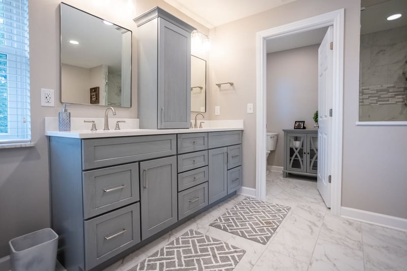 Main floor bathroom remodel in White Oak, OH with water closet layout