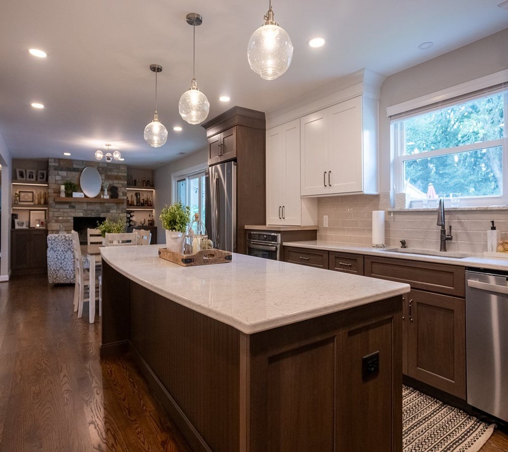 Pop-up outlets in White Oak, OH kitchen remodel by Legacy Builders