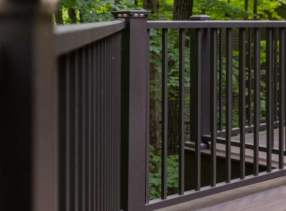 Tuscany aluminum railing on porch in Cincinnati, OH by Legacy Builders