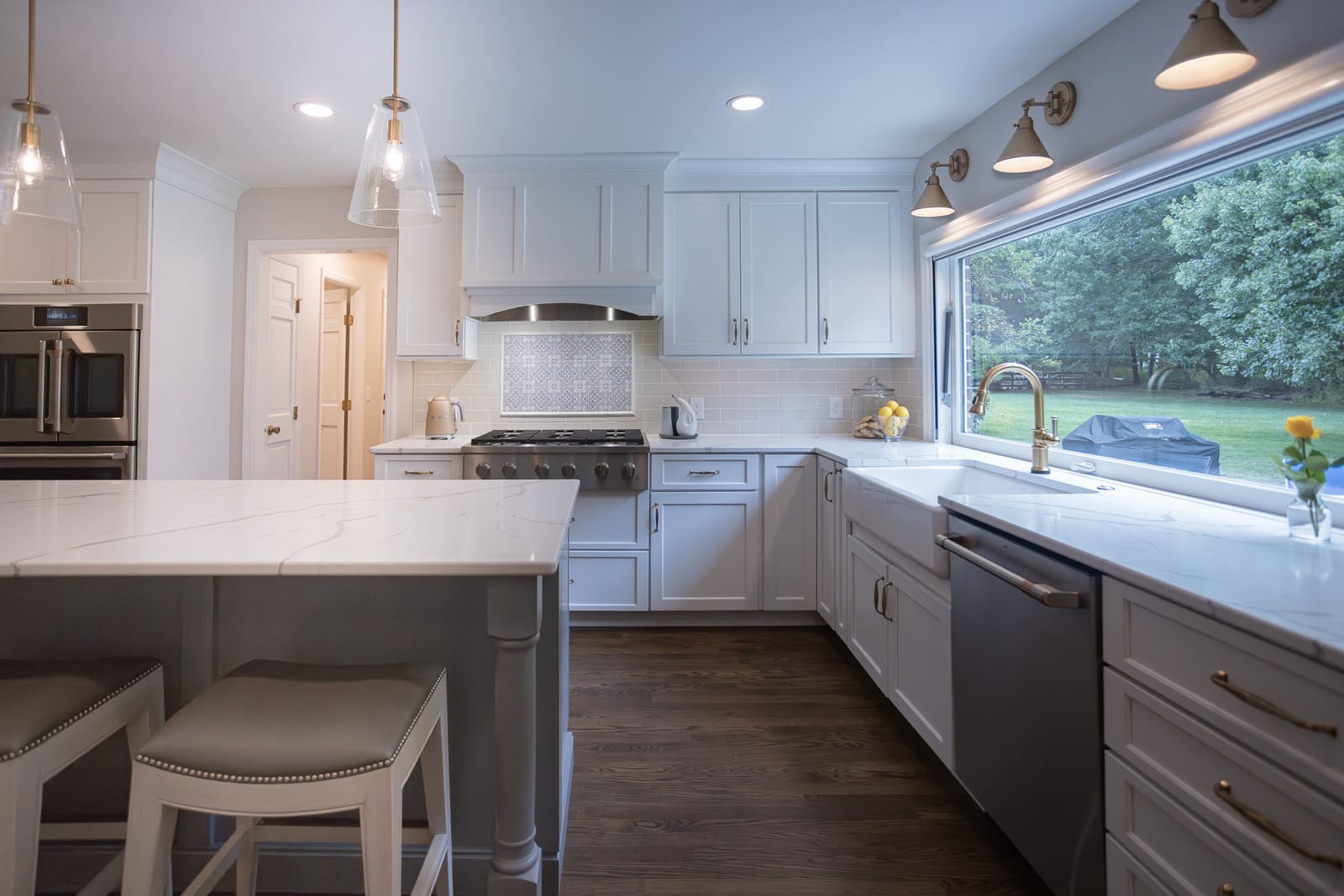 Cincinnati, OH kitchen remodel with window behind sink by Legacy Builders